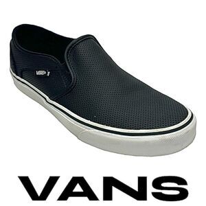 Vans Asher Perforated Women's Slip On Shoes Size 9 Medium Black Pre-Owned